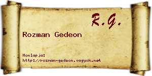Rozman Gedeon névjegykártya